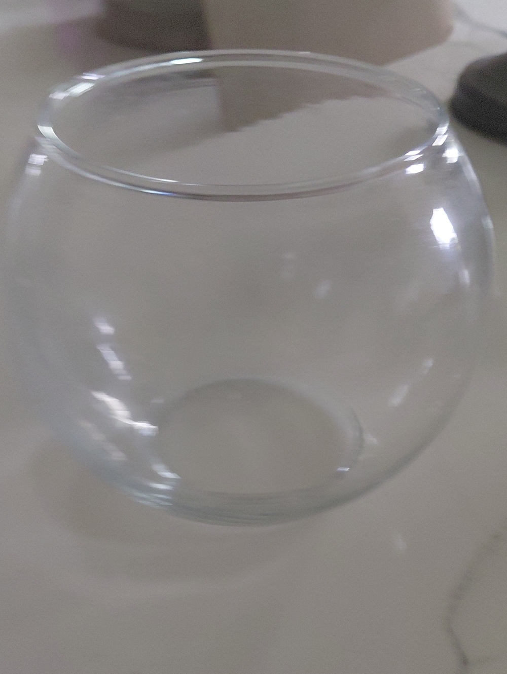 Clear Glass Decorative Bowl fishbowl large candle votive decor medium